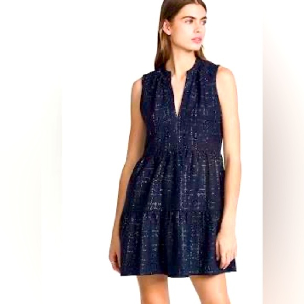 Amanda Uprichard Rylee Tweed Dress in Navy (medium) NWT